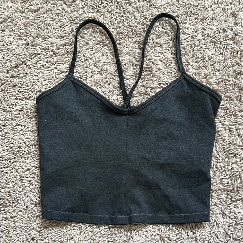 Black Strappy Crop Top Athleisure Wear Workout